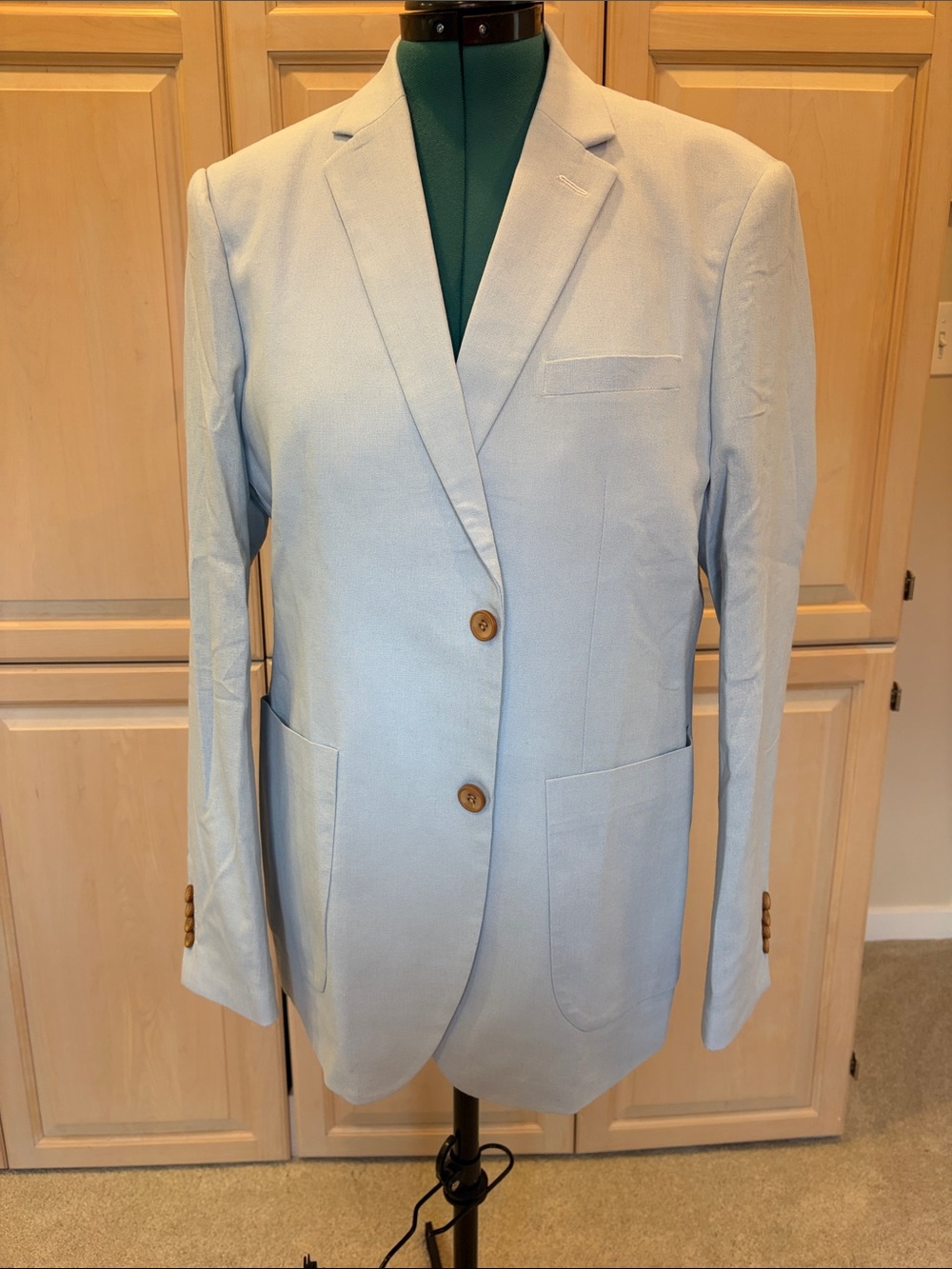 Men's Light Blue Two-Button Sport Coat